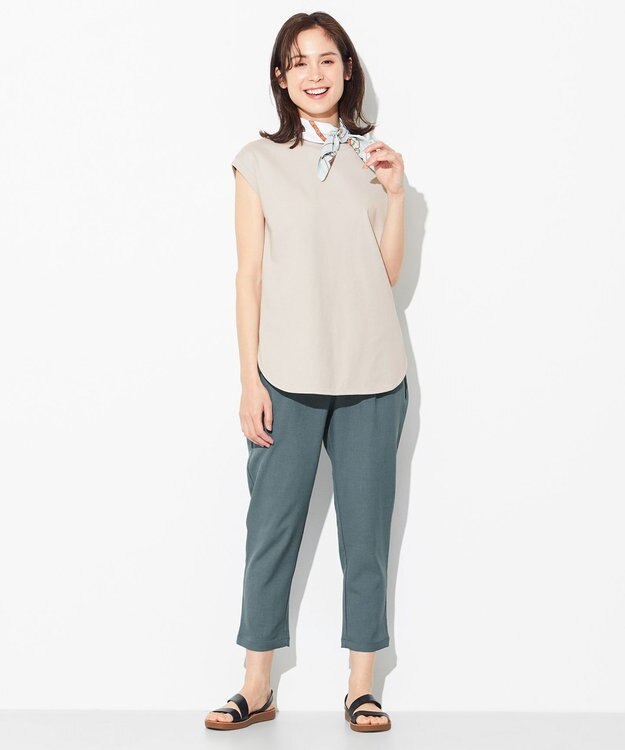 ANY 【抗菌・防臭】プレミアムベーシックノースリーブ Tシャツ グレージュ