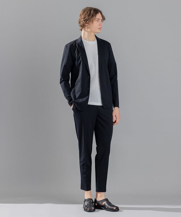 JOSEPH HOMME ハイゲージモックロディ　カットソージャケット ブラック系