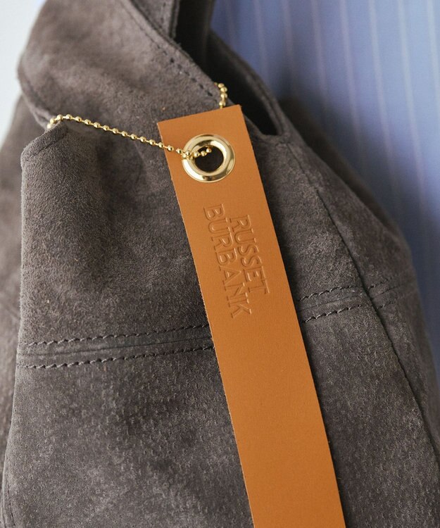 russet 【2025AW新作】本革スエード巾着ハンドバッグ(CE-1582) Gray