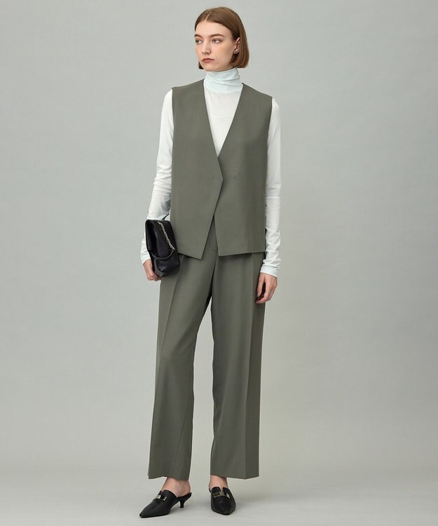 ICB 【洗える】 パウダリーチュール ハイネックトップス クリアサックス系