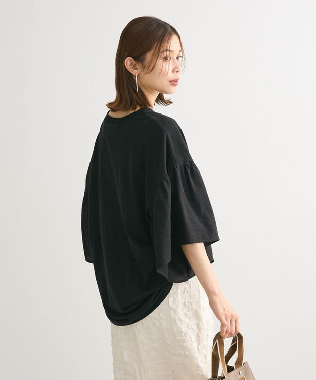 Green Parks ドッキングフレアスリーブロゴチュニック Dark Gray