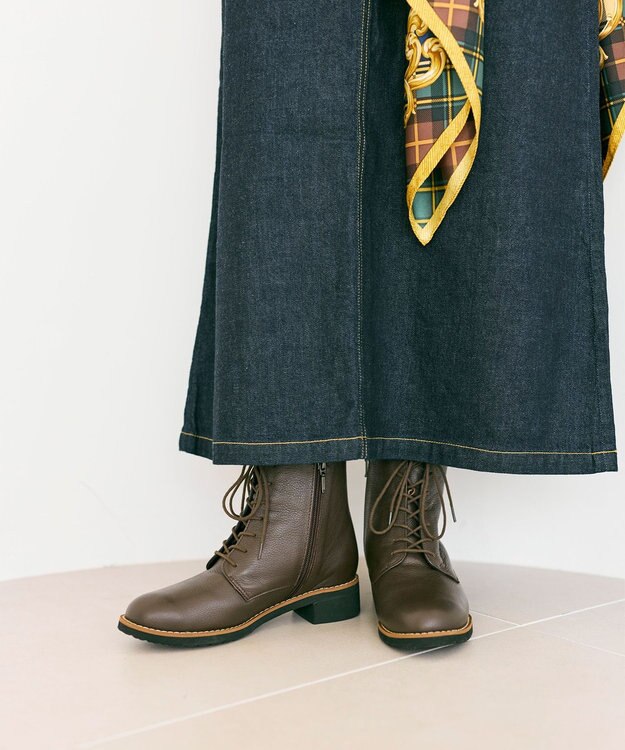 Pointer 本革レースアップブーツ ダークブラウン