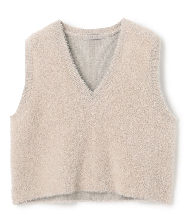 UNFILO L ナイロンシャギー ベスト グレージュ