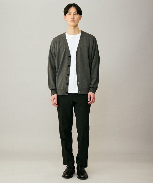 UNFILO MENS 【男女兼用】ソフトサーモ アンチピリングニット カーディガン チャコール