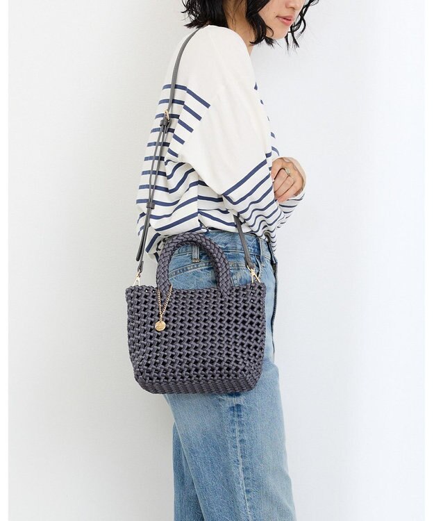 MioFIRANO ブレイドメッシュバッグ＆ポーチセット 2WAY チャーム付き　FIRANO フィラノ GRAY