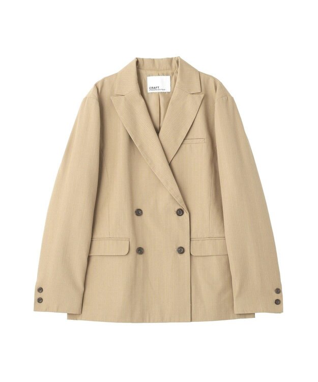 CRAFT STANDARD BOUTIQUE ストライプダブルジャケット Stripe Beige
