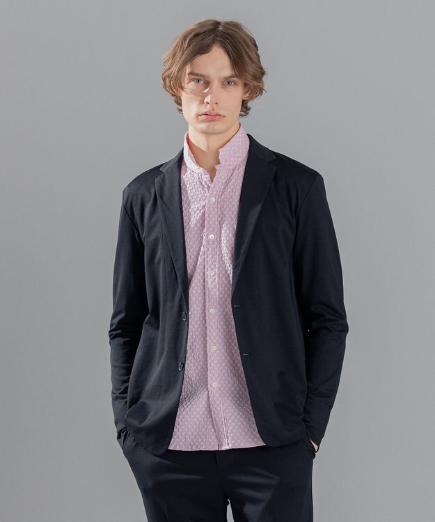 JOSEPH HOMME ハイゲージモックロディ　カットソージャケット ブラック系