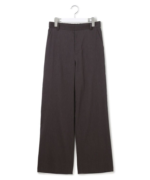 23区 L 【Oggi5月号掲載/洗える】リネンレーヨンストレッチ ワイド パンツ ダークブラウン系