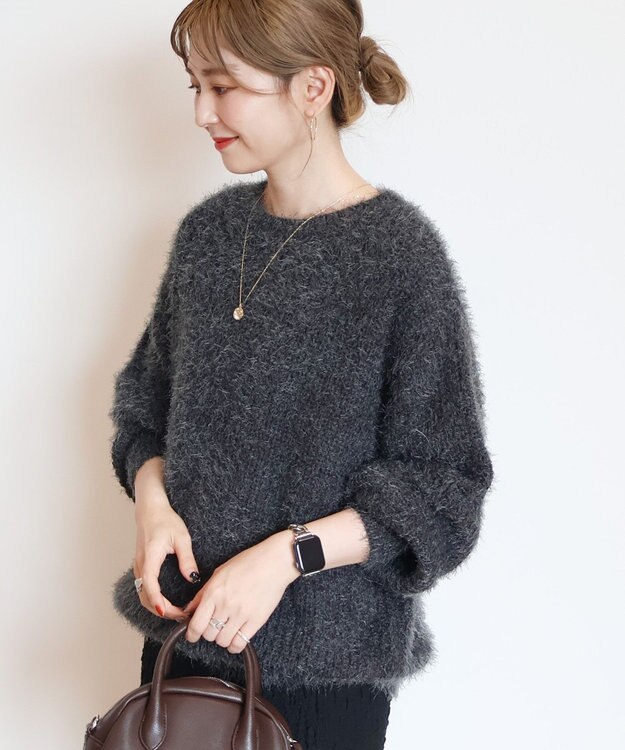 AMERICAN HOLIC フェザーゆるニットプルオーバー Charcoal Gray