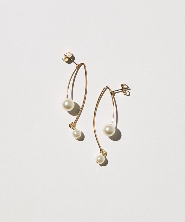 AMERICAN HOLIC パールウェーブラインピアス Gold