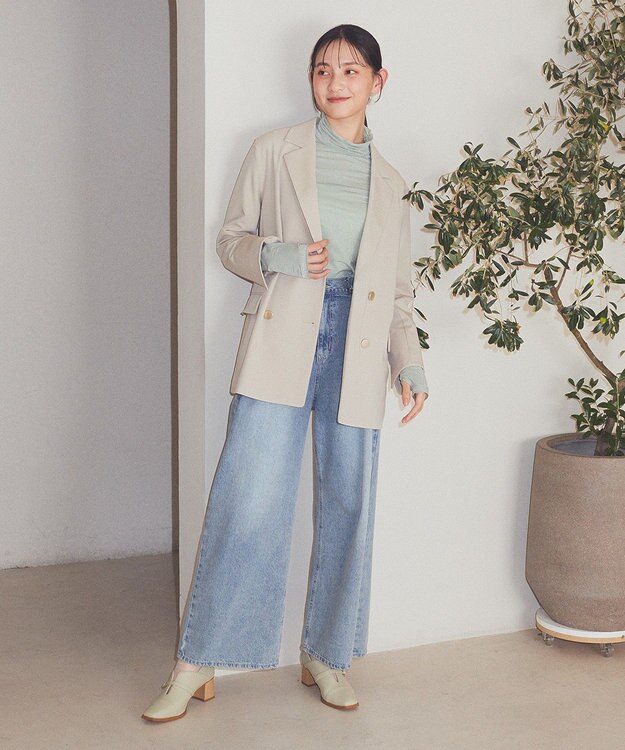 earth music&ecology シアーラメハイネックプルオーバー Mint