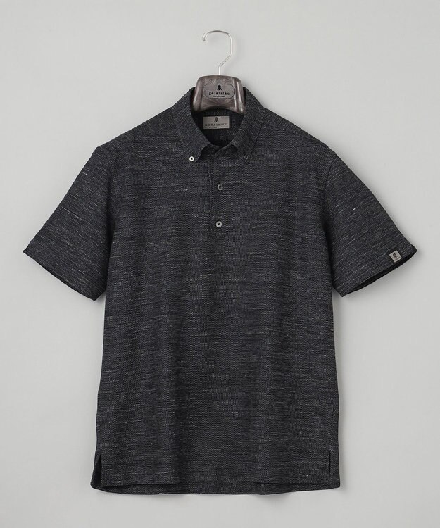 GOTAIRIKU 【麻混の清涼感】ノルマンディーリネン ボタンダウンポロシャツ(24年モデル) グレー系