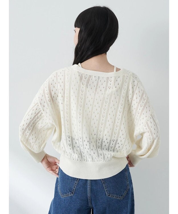 earth music&ecology キラキラボタンハートカーディガン Ivory