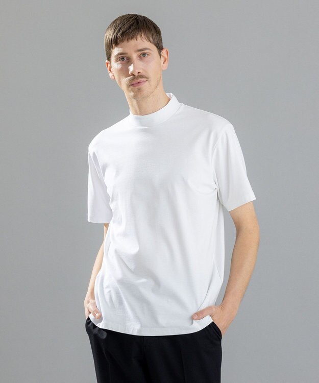 JOSEPH HOMME コンパクトストレッチジャージー　モックネックＴシャツ ホワイト系