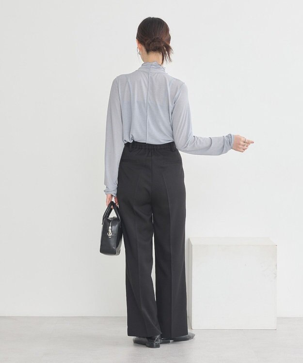 earth music&ecology シアーラメハイネックプルオーバー Light Gray