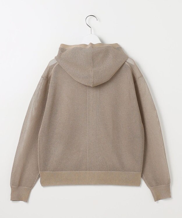 自由区 ライトメッシュジップ パーカー ベージュ