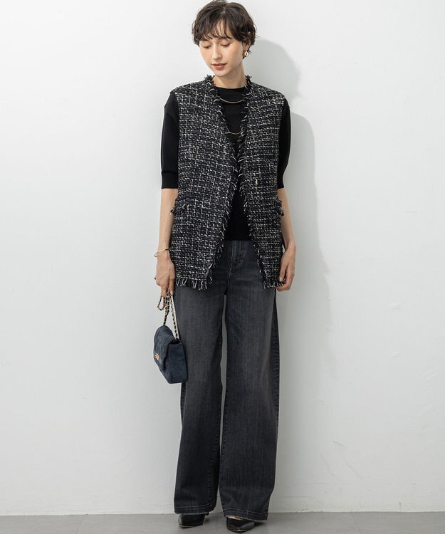 23区 L 【GLOW10月号掲載】GIOLICA オータム ツイード ジレ モノトーンミックス