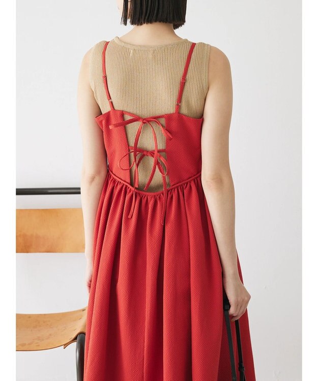 Green Parks バックデザインキャミワンピース Red