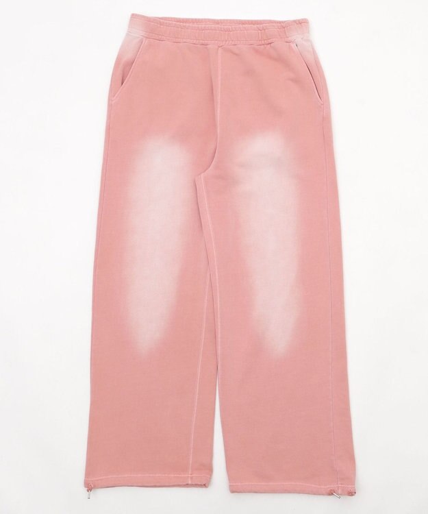 WEGO 【ウエストゴム/らくらくパンツ】アシッドウォッシュグラフィックスウェットパンツ ピンク