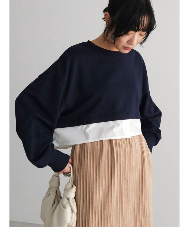 Green Parks ・ＥＬＥＮＣＡＲＥ　ＤＵＥレイヤードウラケプルオーバー Navy