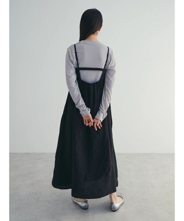 Green Parks ａ．バックギャザーキャミワンピース Black