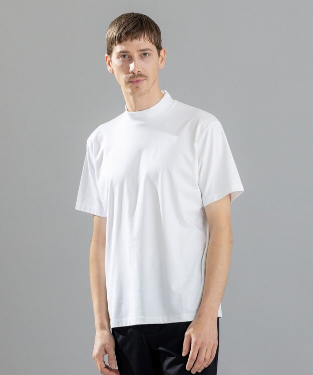 JOSEPH HOMME コンパクトストレッチジャージー　モックネックＴシャツ ホワイト系