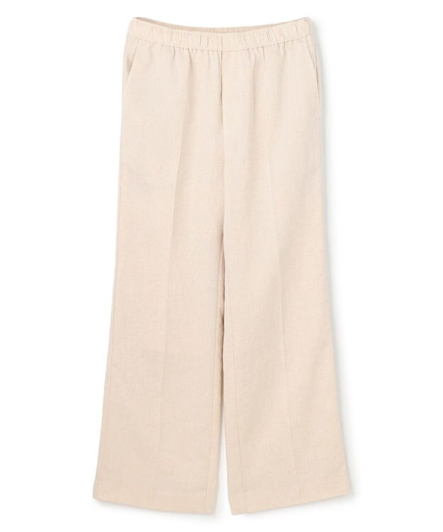 UNFILO 【セットアップ着用可/ウエストゴム】TENNEN TOUCH セミフレア パンツ ベージュ