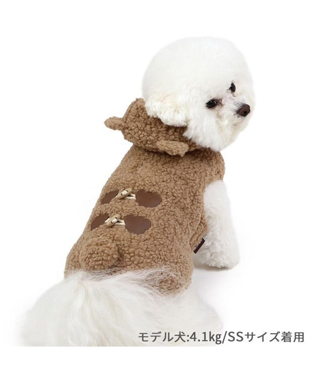 PET PARADISE ペットパラダイス くまちゃん 遠赤外線 綿入ベスト 《チェック柄》小型犬 茶