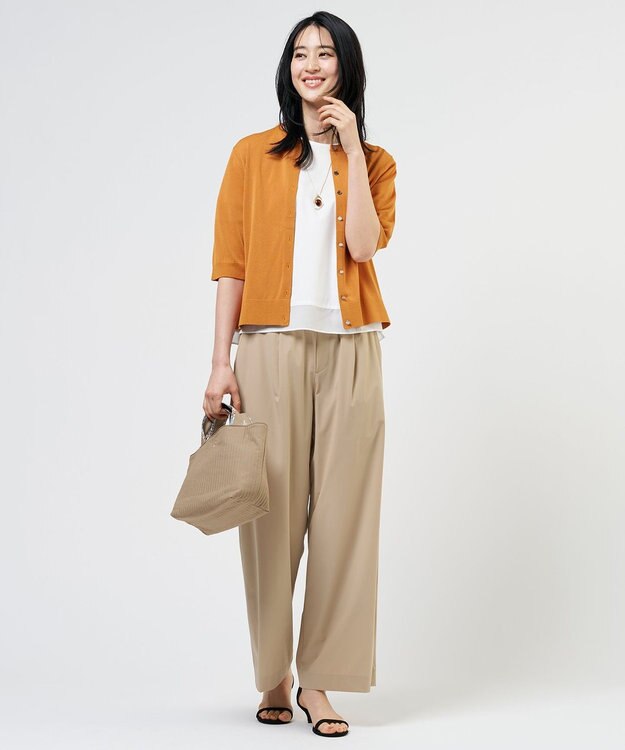 J.PRESS LADIES S 【シーンレスに活躍】コットンスムース シアーデザイン カットソー ホワイト系