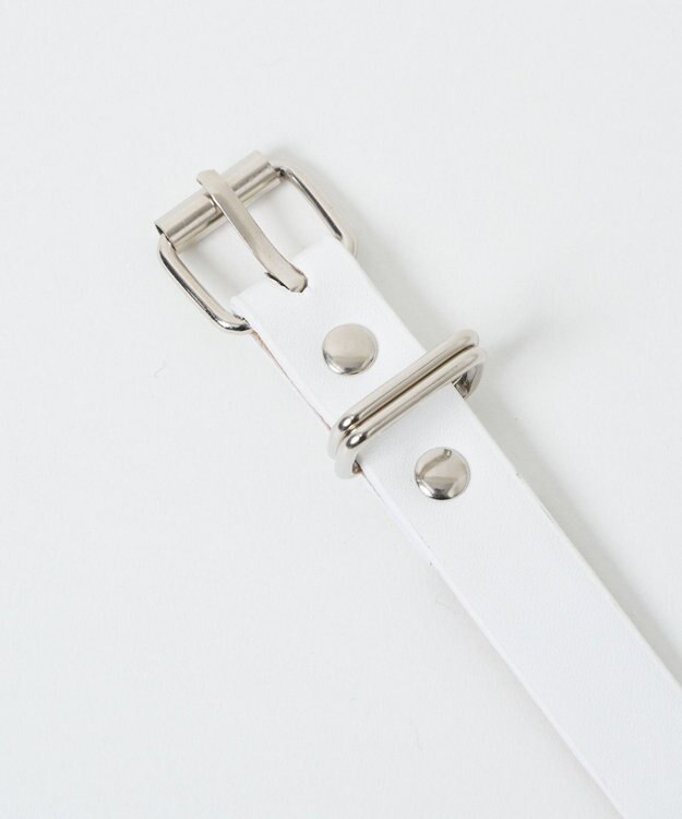 WEGO Lスクエアスタッズ細ベルト ホワイト