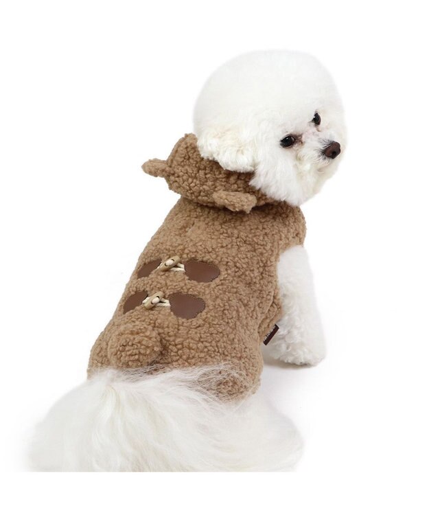 PET PARADISE ペットパラダイス くまちゃん 遠赤外線 綿入ベスト 《チェック柄》小型犬 茶