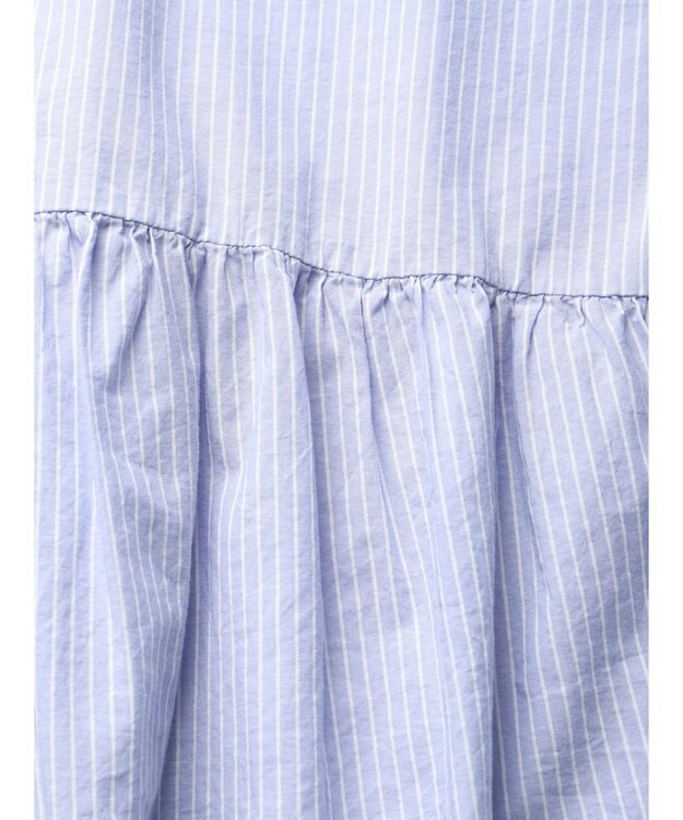 CRAFT STANDARD BOUTIQUE ペプラムブラウス Stripe Blue