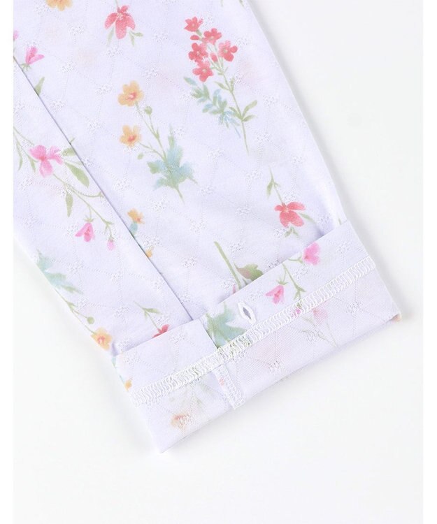 Wing パジャマ 長袖 長ズボン 綿混(本体) ジャカード天竺素材 レディース EP8073 ウイング／ワコール パープル