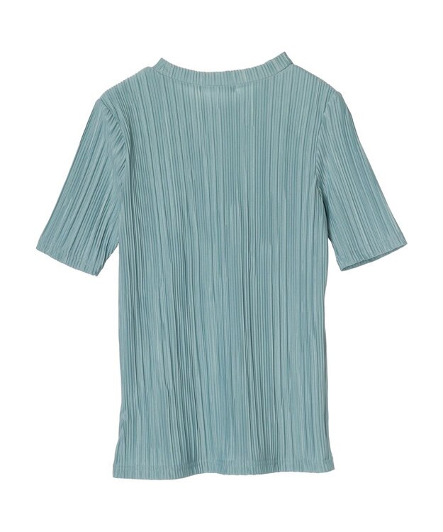 Green Parks プリーツ５分袖プルオーバー Sax