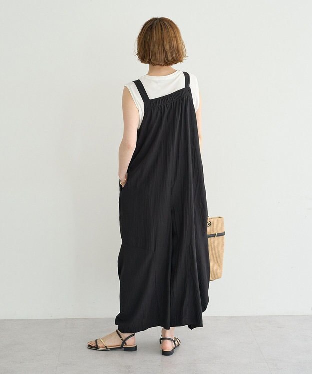 YECCA VECCA 【UVカット/接触冷感/遮熱】COOLコクーンサロペット Black