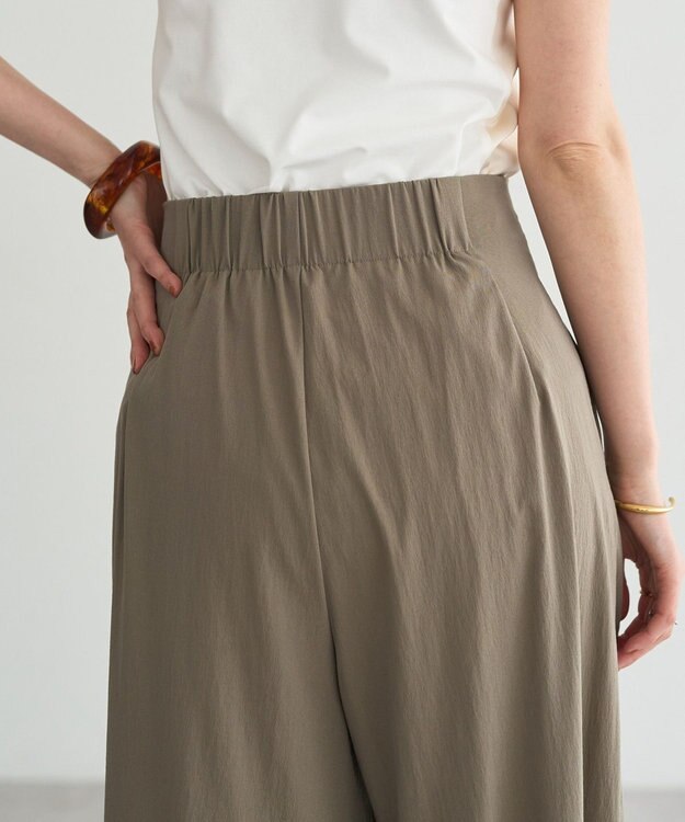 YECCA VECCA ドライタッチストレッチワイドパンツ Dark Beige