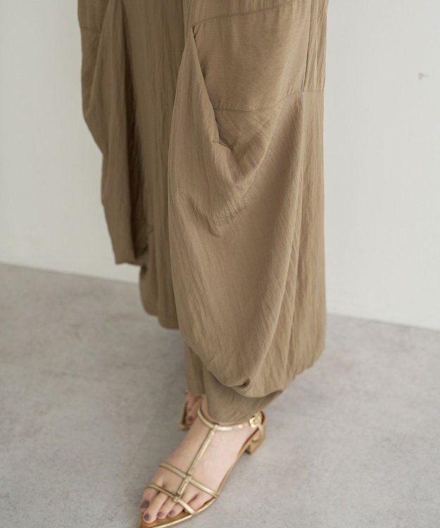YECCA VECCA 【UVカット/接触冷感/遮熱】COOLコクーンサロペット Khaki