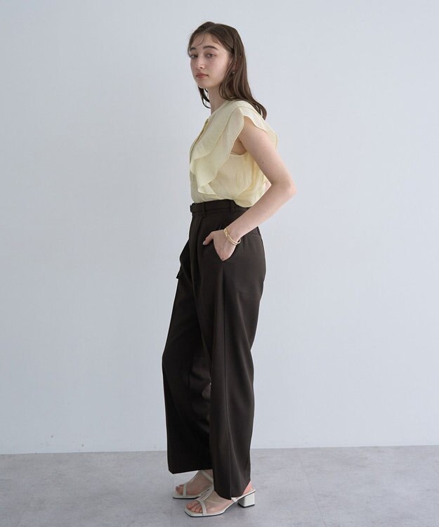 YECCA VECCA シアーラッフルブラウス Yellow