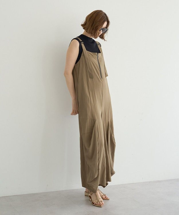 YECCA VECCA 【UVカット/接触冷感/遮熱】COOLコクーンサロペット Khaki
