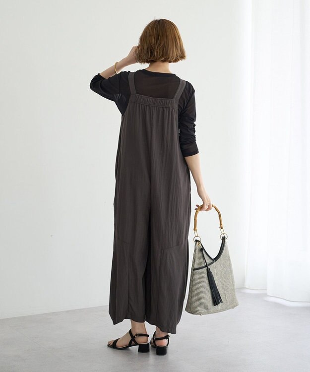 YECCA VECCA 【UVカット/接触冷感/遮熱】COOLコクーンサロペット Charcoal Gray