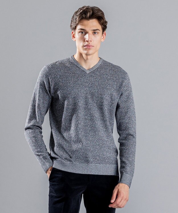 JOSEPH HOMME ライトアムンゼン　Ｖネックニット ライトグレー系