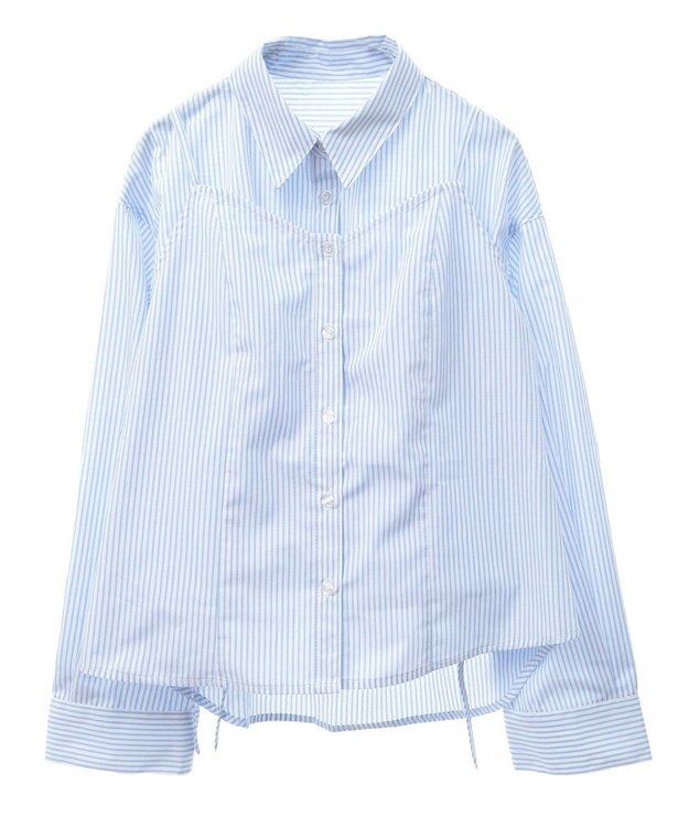 earth music&ecology Ｓｅｔ２点　ドロストショートシャツ＋キャミブラウス Off White