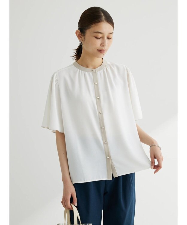 Green Parks ・ＥＬＥＮＣＡＲＥ　ＤＵＥ　バイカラーブラウス Off White