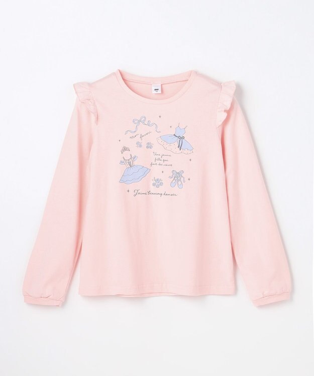 ANY KIDS 【WEB限定】7days プリント 長袖Tシャツ ピンク×バレエ