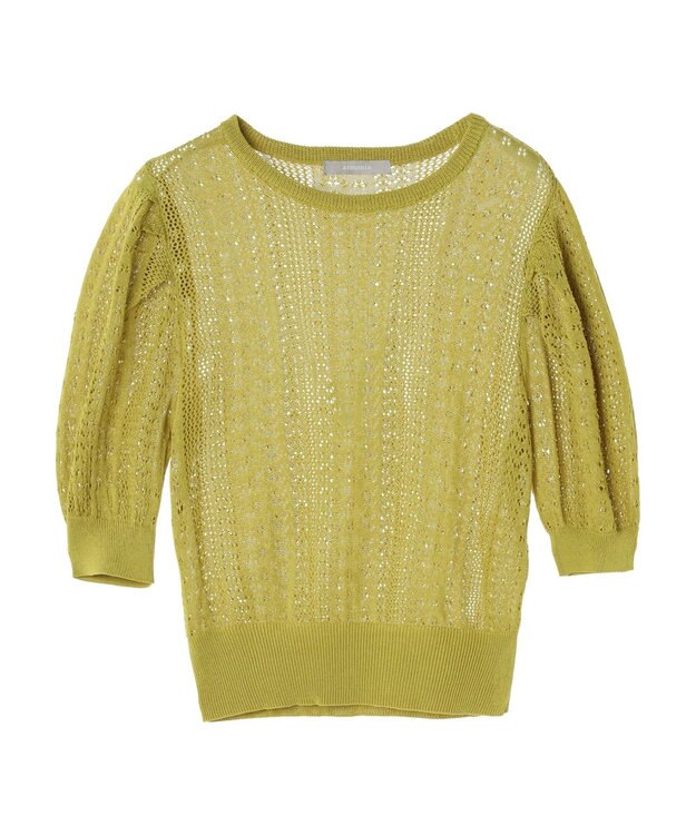 Green Parks ａ．透かし柄ニットプルオーバー Lime Green