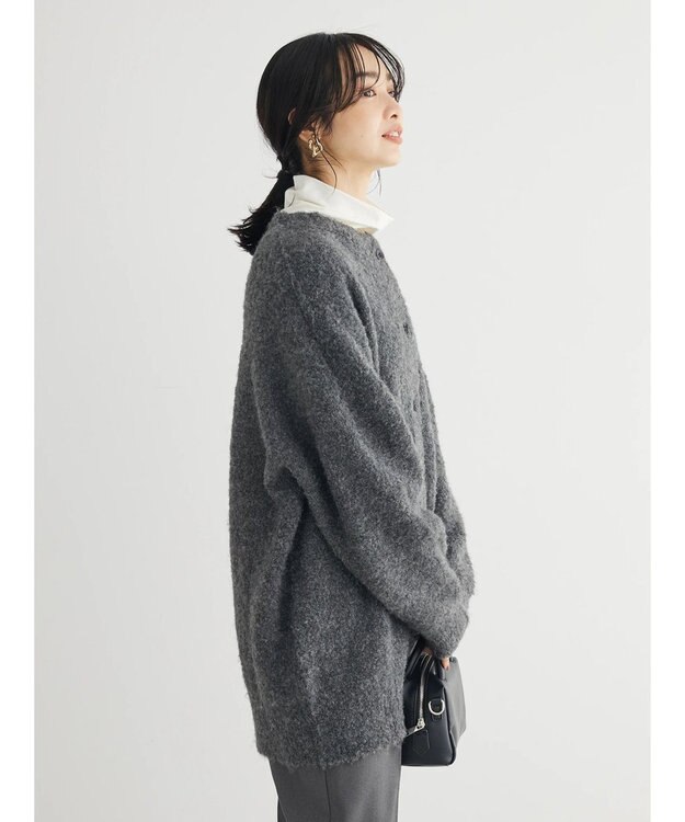 Green Parks ブークレゆるニットカーディガン Gray