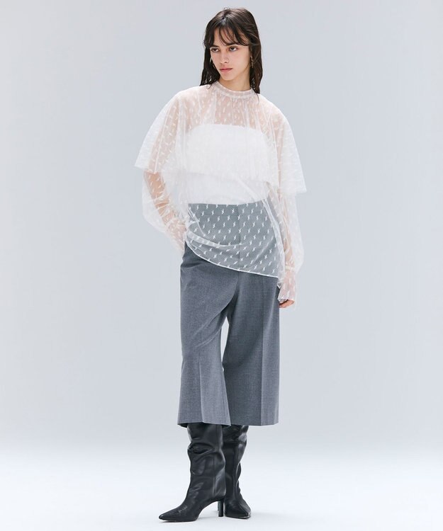 BEIGE， 【洗える・Oggi 11月号掲載】CLOVIS / ケープデザイン総レースブラウス Ecru