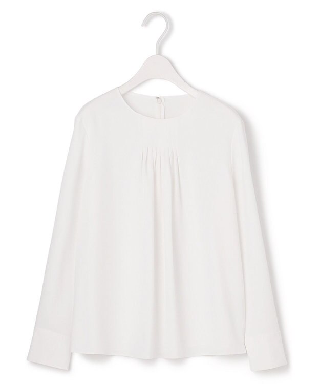 ICB L 【洗える】 ストレッチジョーゼット ブラウス オフホワイト系