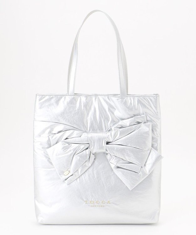 TOCCA 【A4サイズ対応・一部カラー撥水】T CADEAU NEW BAG フラットトートバッグ シルバー
