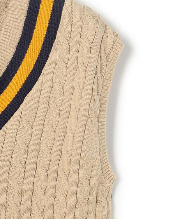 J.PRESS YORK STREET 【UNISEX】チルデン ニットベスト ベージュ系